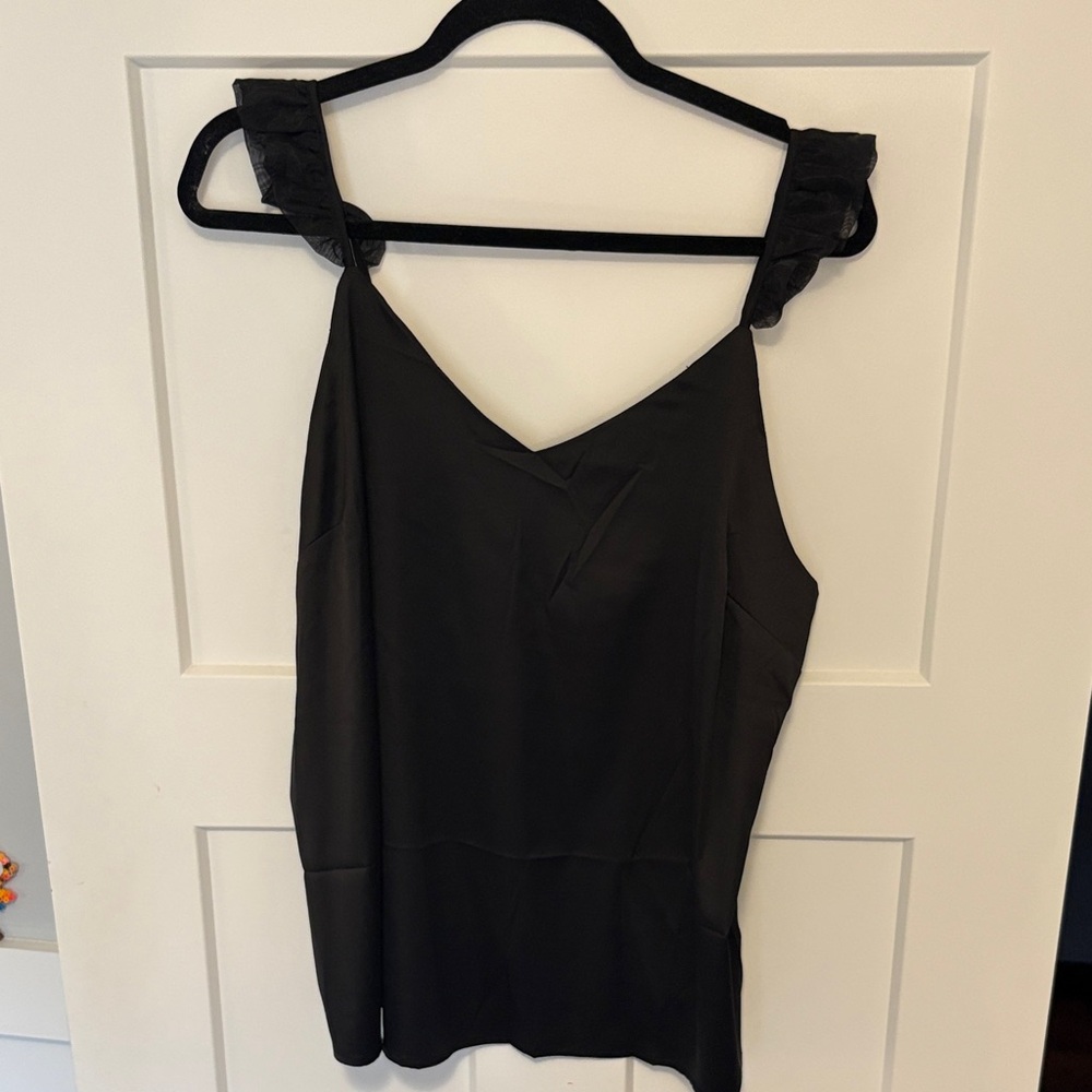 Strut & Bolt ruffle strap satin tank top from vici